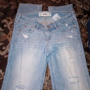 Hollister women's stretch skinny jeans pants destroyed 5 5L like new